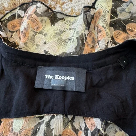 THE KOOPLES Anthropologie Wanted Silk Floral Print Ruffle Dress - Picture 13 of 16